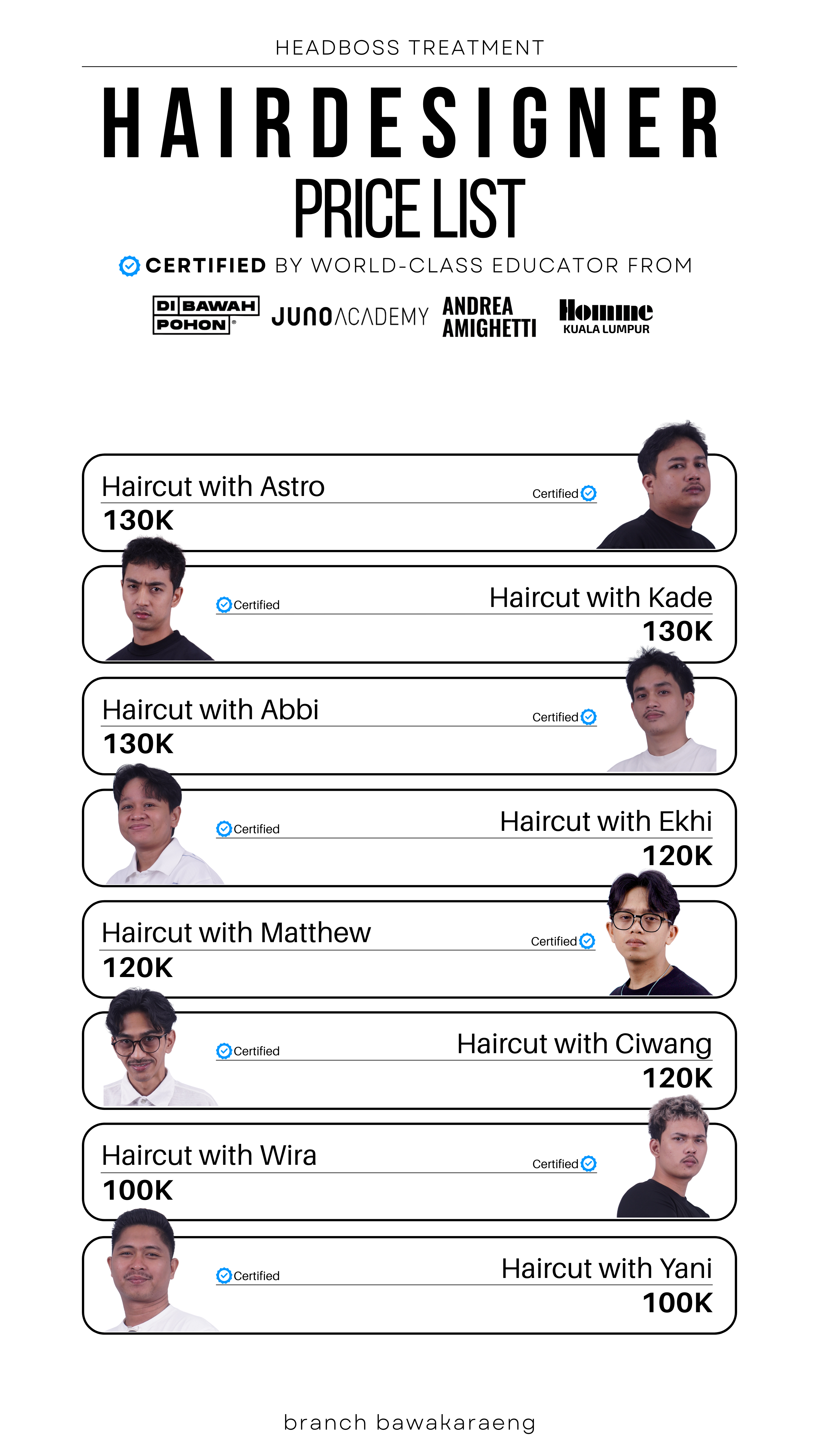 HB Datumuseng Services Price List