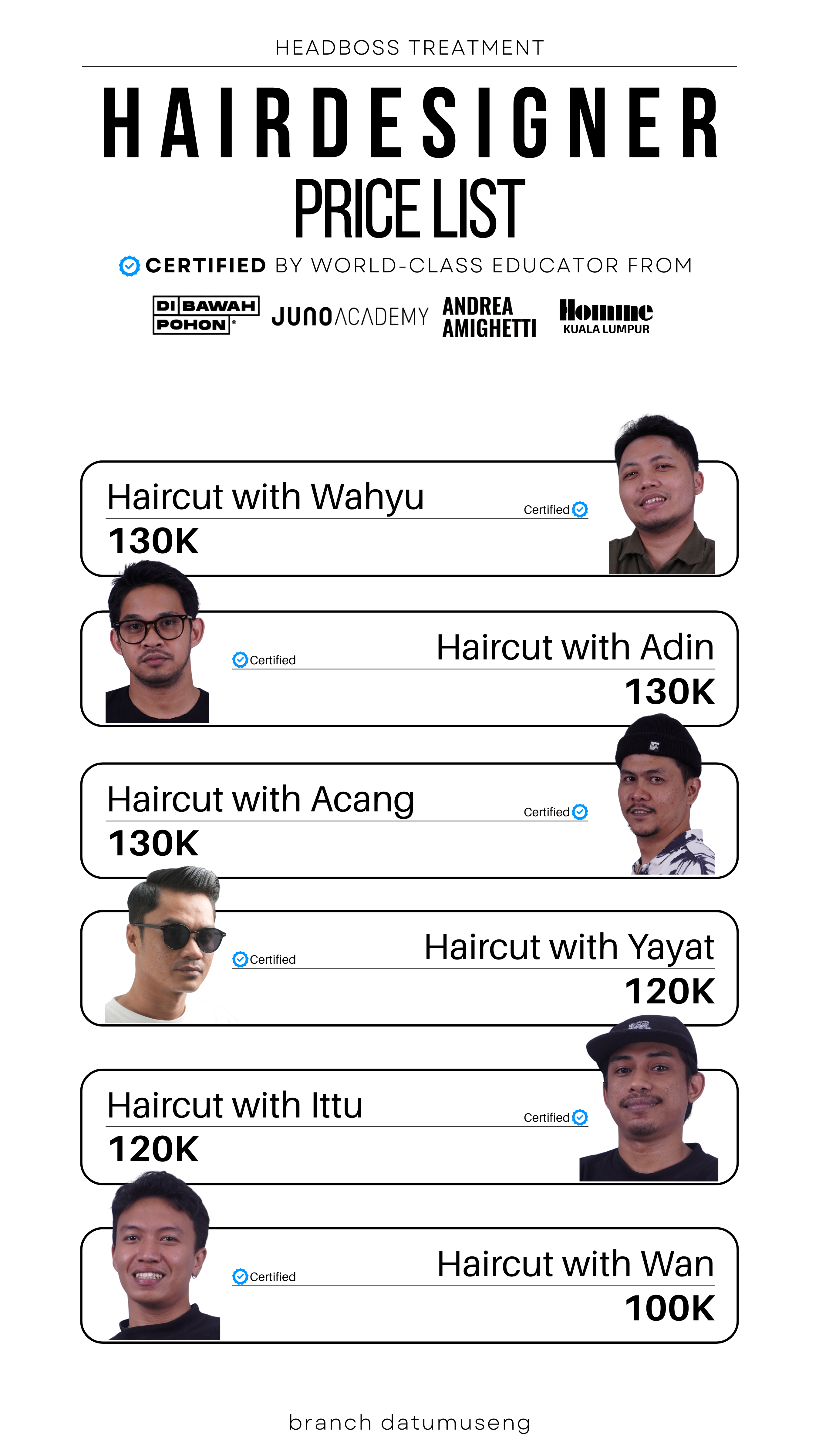 HB Datumuseng Services Price List